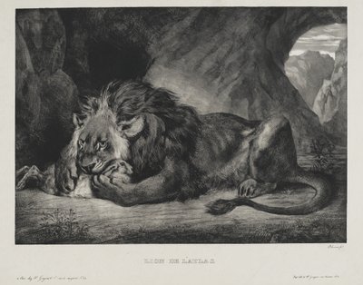 Løve fra Atlas, 1829 av Ferdinand Victor Eugene Delacroix