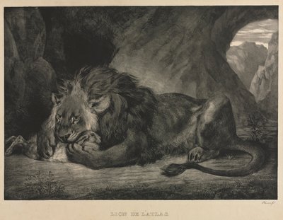Løve av Atlas, 1829. av Ferdinand Victor Eugene Delacroix