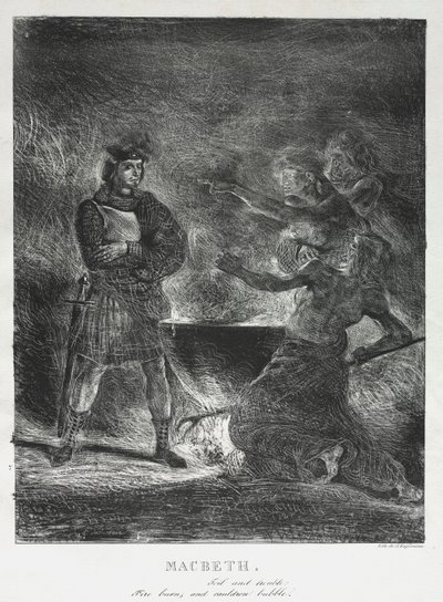 Macbeth Consulting the Witches, 1825. av Ferdinand Victor Eugene Delacroix