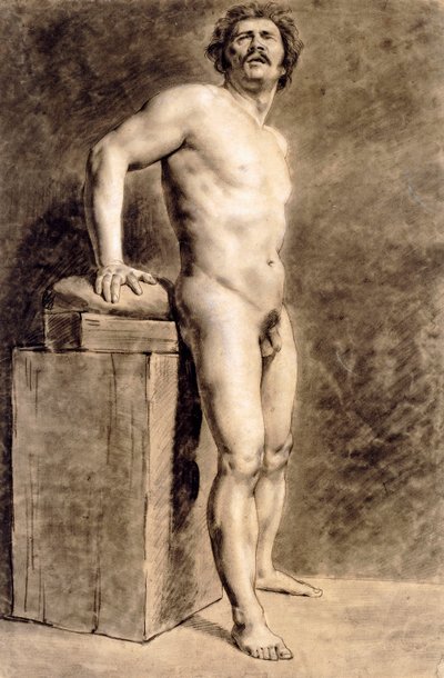 Mannlig akademiskikkelse, sannsynligvis Polonais, stående, 1821 av Ferdinand Victor Eugene Delacroix