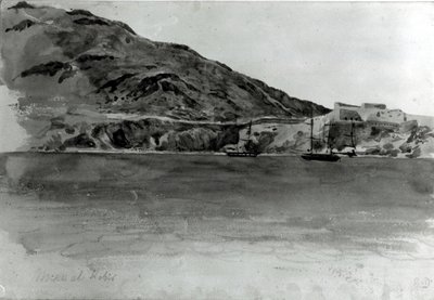 Mers El-Kebir, Algerie (wc på papir) (bw-bilde) av Ferdinand Victor Eugene Delacroix
