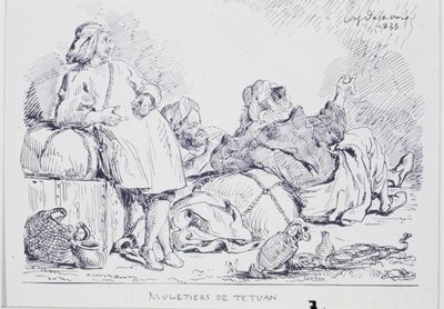 Muldyrførere fra Tetuán, 1833 av Ferdinand Victor Eugene Delacroix