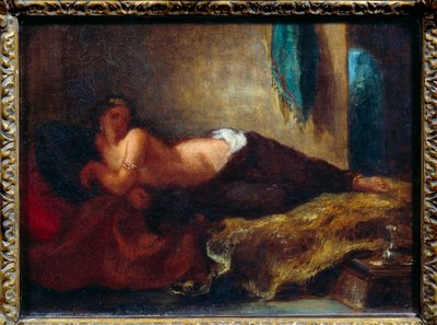 Odalisk. Maleri av Eugene Delacroix (1798-1863) av Ferdinand Victor Eugene Delacroix