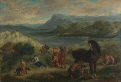 Ovid blant skyterne av Ferdinand Victor Eugene Delacroix