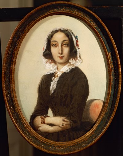 Portrett av George Sand av Ferdinand Victor Eugene Delacroix