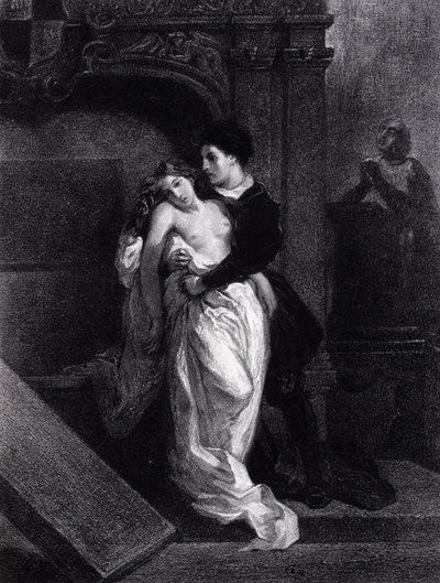 Romeo og Julie - gravering av Eugene Delacroix av Ferdinand Victor Eugene Delacroix