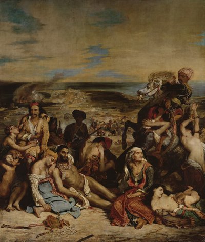 Scener fra massakren på Chios, 1822 av Ferdinand Victor Eugene Delacroix