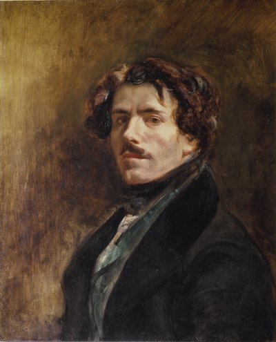 Selvportrett - olje på lerret av Ferdinand Victor Eugene Delacroix