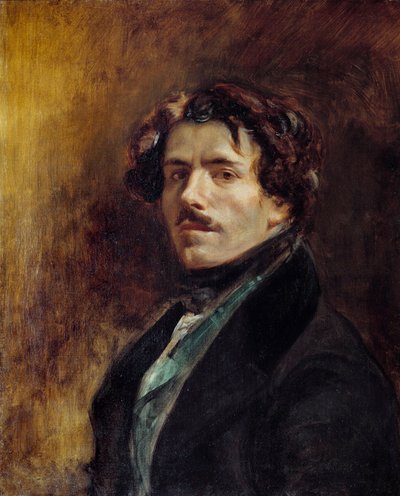 Selvportrettmaleri av Eugene Delacroix (1798-1863) 1837 Søn. 0,65x0,54 m - Selvportrett av Eugene Delacroix (1798-1863) av Ferdinand Victor Eugene Delacroix
