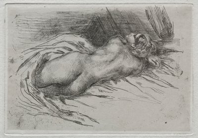 Studie av en kvinne sett fra baksiden, 1833. av Ferdinand Victor Eugene Delacroix