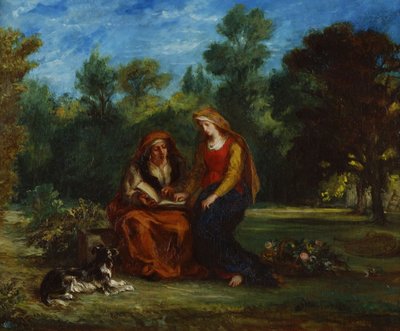 The Education of the Virgin, 1852 av Ferdinand Victor Eugene Delacroix