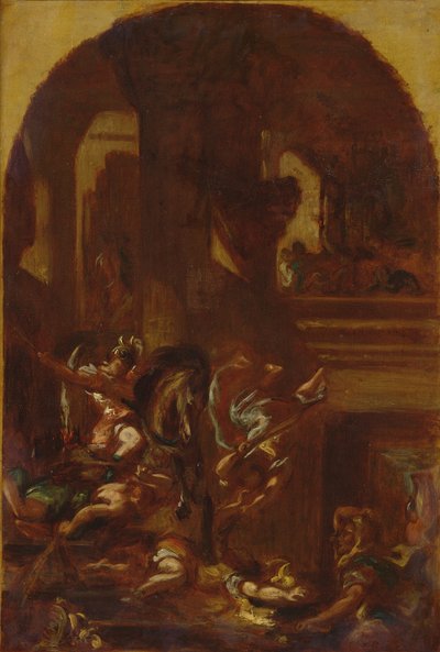 Utvisningen av Heliodorus fra tempelet, ca. 1857 av Ferdinand Victor Eugene Delacroix