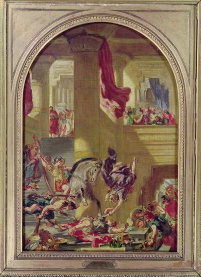 Utvisningen av Heliodorus fra tempelet, ca. 1857 av Ferdinand Victor Eugene Delacroix