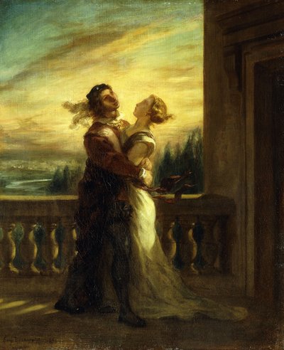 Farvel til Romeo og Julie; Les Adieux de Romeo et Juliette, 1845 av Ferdinand Victor Eugene Delacroix