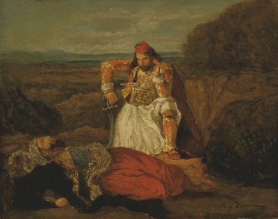 Giaouren som vurderer den døde Hassan, ca. 1829 (olje på lerret) av Ferdinand Victor Eugene Delacroix