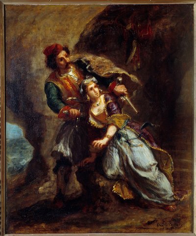 Forlovelsen til Abydos. Maleri av Eugene Delacroix (1798-1863) av Ferdinand Victor Eugene Delacroix