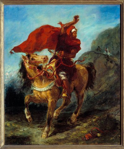 Signalet. Maleri av Eugene Delacroix (1798-1863) av Ferdinand Victor Eugene Delacroix