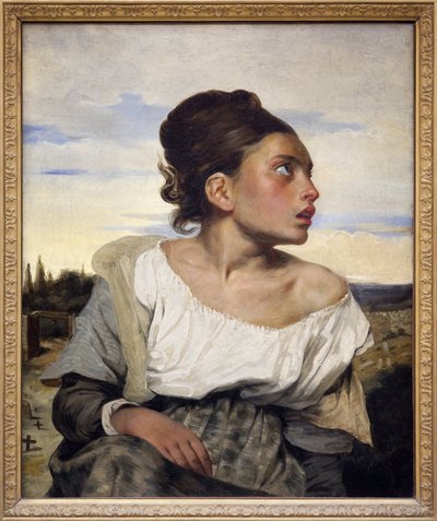 Ung foreldreløs på kirkegården, ca. 1824 (olje på lerret) av Ferdinand Victor Eugene Delacroix