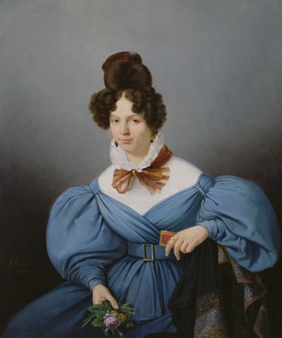 Portrett av en dame, ca. 1830 av Ferdinand Wachsmuth