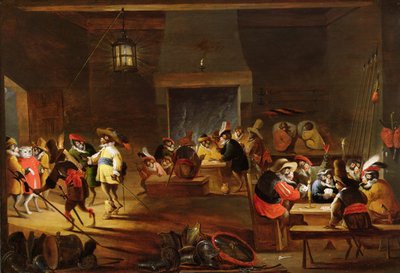 Monkeys in a Tavern (for detaljer se 92084) av Ferdinand van Kessel