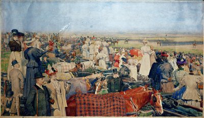 Vårparade på Schmelz, Wiens største paradeplass … (akvarell) av Ferdinand von Myrbach
