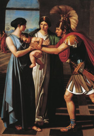 Andromache avskjærer Hector ved Scaean Gate (detalj) av Ferdinando Castelli