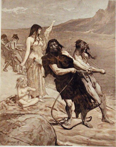 Fiske ved innsjøen av Fernand Cormon