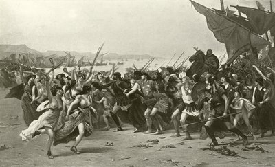 Vinnerne av Salamis (dyptrykk) av Fernand Cormon