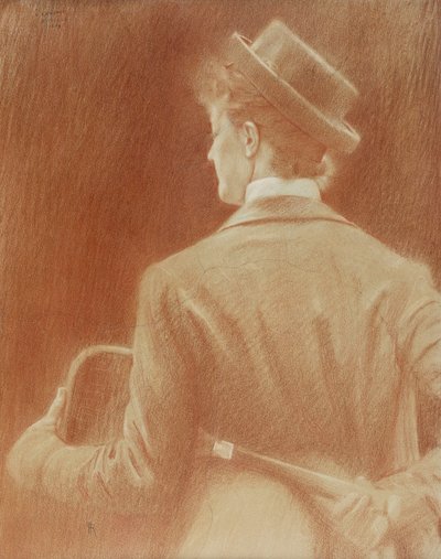 En tennisspiller; Studie for "Memories"; En tennisspiller; Studie for "Memories", 1889 av Fernand Khnopff