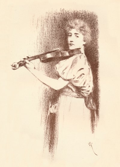 En fiolinist, ca 1898 av Fernand Khnopff