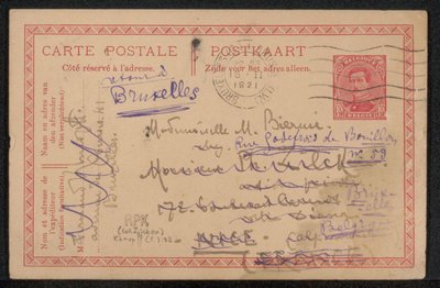 Postkort til Maria Biermé av Fernand Khnopff