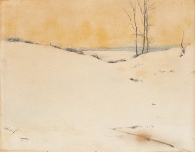 I snøen, ca. 1916 av Fernand Khnopff