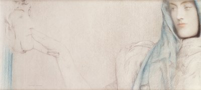 Studie for The Secret, ca. 1902 av Fernand Khnopff