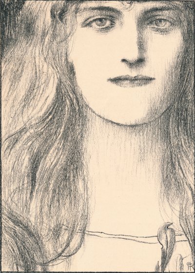 Et ansiktshode, 1898 av Fernand Khnopff