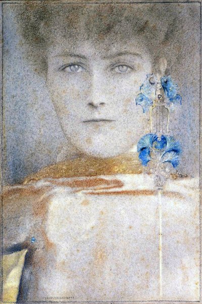 Hvit maske, av Fernand Khnopff (1858-1921) av Fernand Khnopff