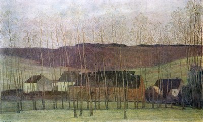 Landskap med bygninger, 1898 av Fernand Maglin