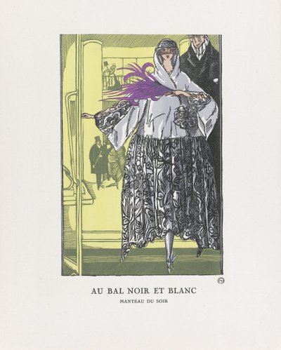 På Black and White Ball, pub. 1921 (stensiltrykk) av Fernand Siméon