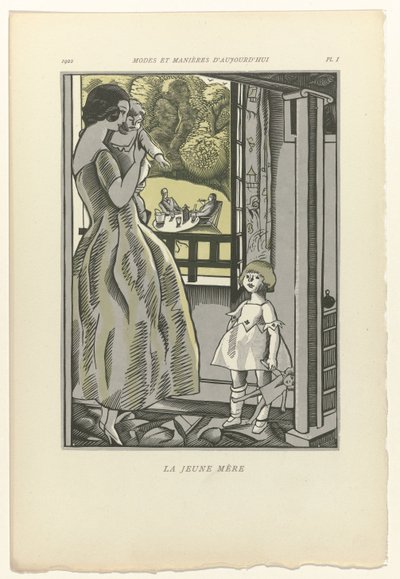 Dagens moter og manerer, 1922, pl. 1: Den unge moren av Fernand Siméon