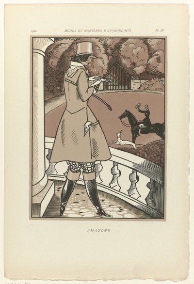 Dagens moter og manerer, 1922, pl. 4: Amazone av Fernand Siméon