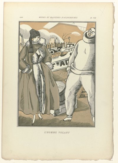 Dagens moter og manerer, 1922, Pl. 7: The Flying Man av Fernand Siméon