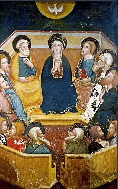 Jomfru med apostlenes detaljer av Ferrer Bassa