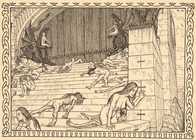 Før gjerningenes tempel, plate 7, fra porteføljen 