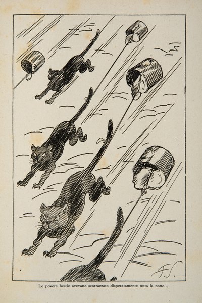 Illustrasjon fra en barnebok, ca. 1920-30 av Filiberto Scarpelli