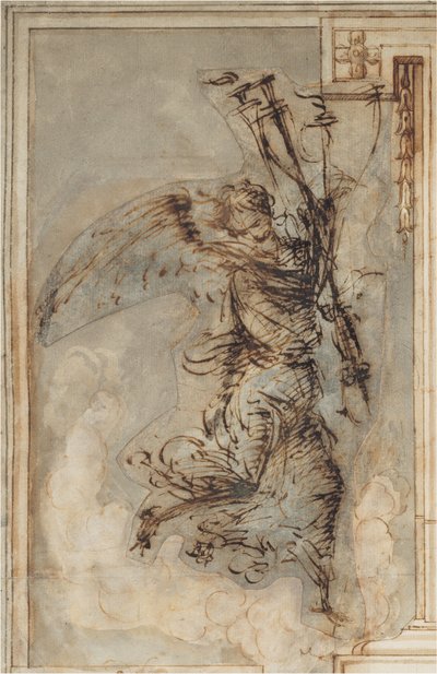 En engel som bærer en fakkel, ca. 1500–1504 (penn- og blekktegning) av Filippino Lippi