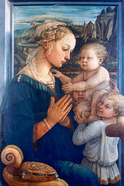Madonna og barn med engler, c1455 av Filippino Lippi