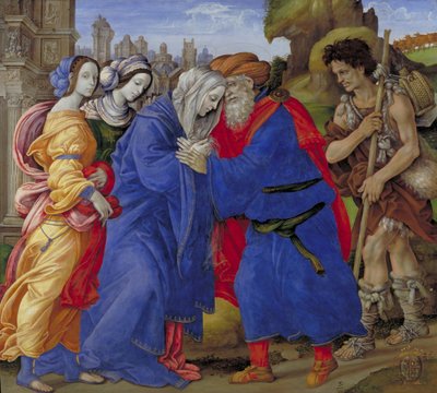 Møte mellom de hellige Joachim og Anne ved Golden Gate, 1497 av Filippino Lippi