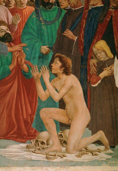 Sankt Peter gjenoppliver sønnen til prefekten Teophil, hans fangevokter (veggmaleri) av Filippino Lippi