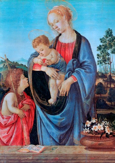 Jomfruen og barnet med Johannes, 1480 av Filippino Lippi