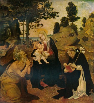 Jomfruen og barnet med de hellige Jerome og Dominic, c1485, 1911 av Filippino Lippi