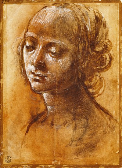 Kvinnefigur, av Filippino Lippi (1457-ca 1504), tegning av Filippino Lippi